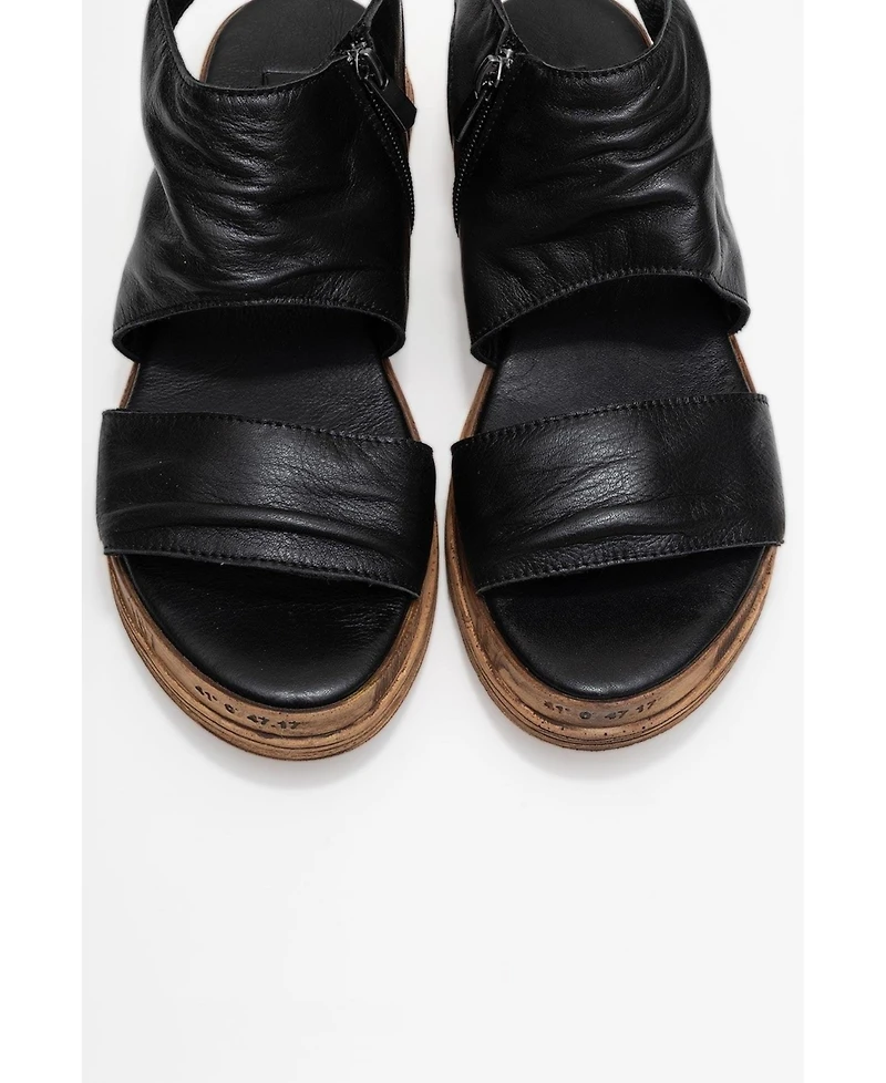 Forever & Always Shoes Lunas Leather Side-Zip Sandal (Women)