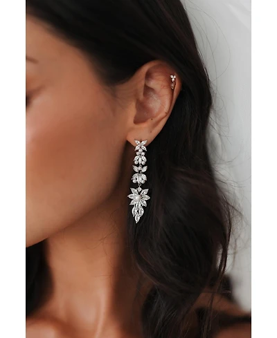 Rosette Crystal Drop Earrings