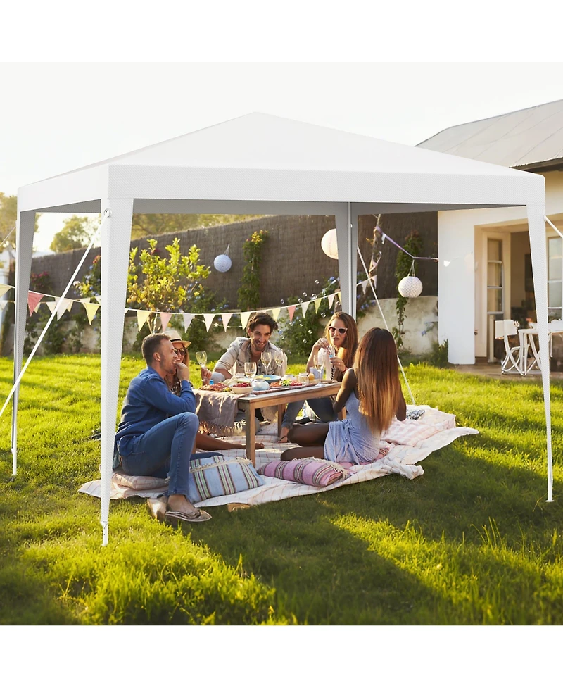 Gymax 10 Ft X 10 Ft Canopy Tent Heavy Duty Gazebo Shelter w/ Wind Ropes