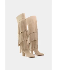 Fringe Leather Tall Boots Vespa By Dante