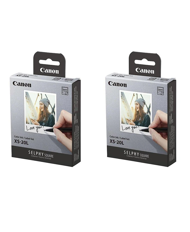 Canon 2 Pack Selphy Color Ink/Label Xs-20L Set, 20 Sheets