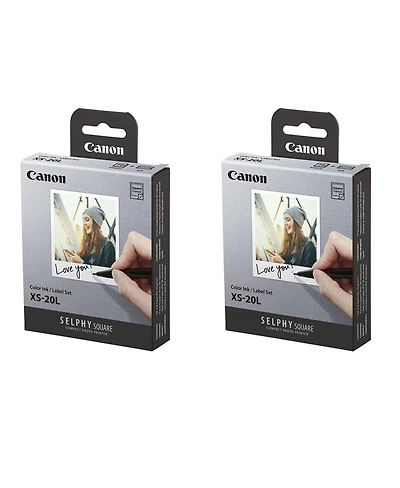 Canon 2 Pack Selphy Color Ink/Label Xs-20L Set, 20 Sheets