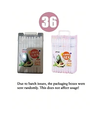 Htutwoo 36 Colors Ended Watercolor Marker Pens With Portable Carrying Case For School Art Drawing, School Stationery, Colorful Back To School