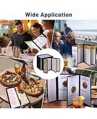 Yescom WeChef 30 Pcs Menu Covers 8.5x11" 3 Page 6 View & 4.25x11" Half Page Wine List
