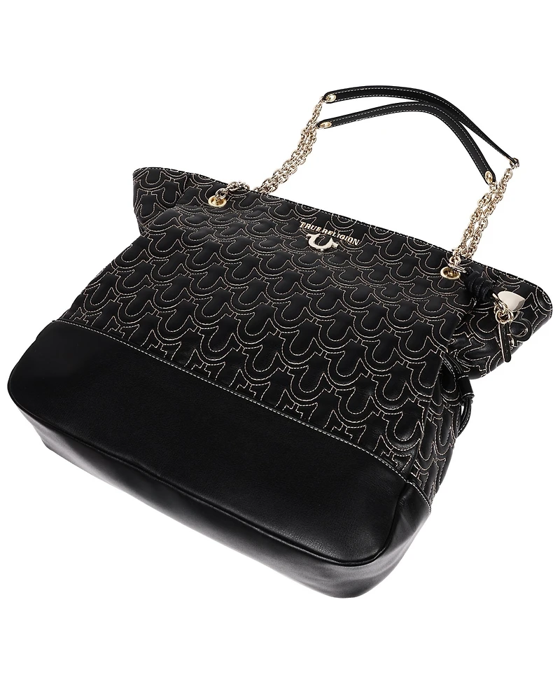 True Religion Cinch Side Soft Logo Tote