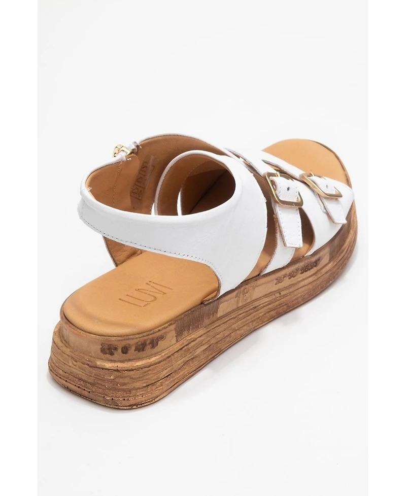 Forever & Always Shoes Levine Leather Buckled Side-Zip Sandal (Women)