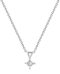 Macy's Certified Diamond Solitaire Pendant Necklace (1/2 ct. t.w.) in 14K White Gold
