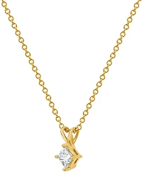 Macy's Certified Diamond Solitaire Pendant Necklace (1/3 ct. t.w.) in 14K Yellow Gold