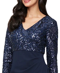 Sl Fashions Women's V-Neck Empire Waist Dress