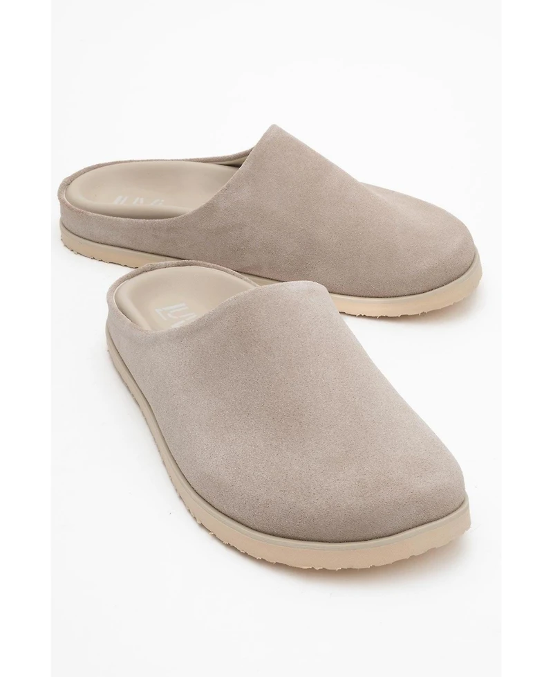 Forever & Always Shoes Space Leather Slide Sandal (Women)
