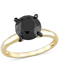 Macy's Black Diamond Solitaire Engagement Ring (3 ct. t.w.) 14K Yellow Gold