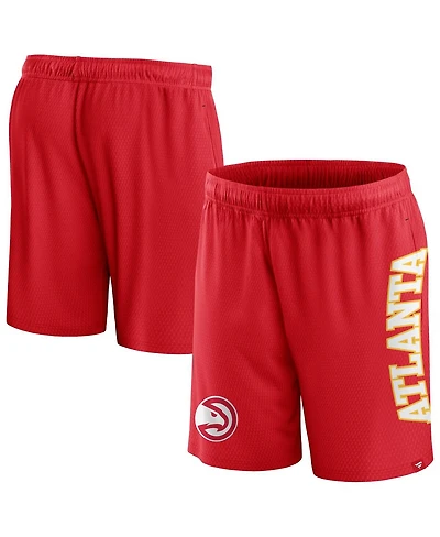 Fanatics Men's Red Atlanta Hawks Post Up Mesh Shorts