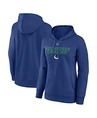 Fanatics Women's Blue Vancouver Canucks Authentic Pro Core Primary Fleece Pullover Hoodie