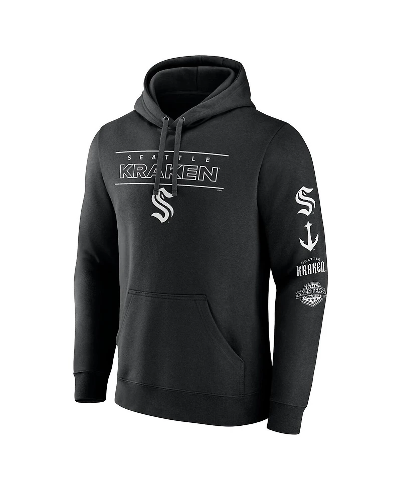Fanatics Men's Black Seattle Kraken Bank Shot Fleece Pullover Hoodie