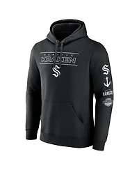 Fanatics Men's Black Seattle Kraken Bank Shot Fleece Pullover Hoodie