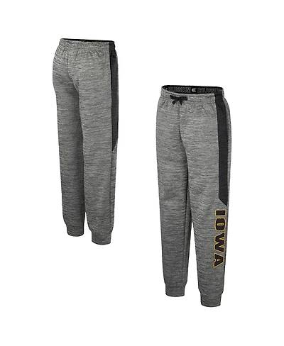 Colosseum Big Boys and Girls Heather Gray Iowa Hawkeyes Fleece Pants
