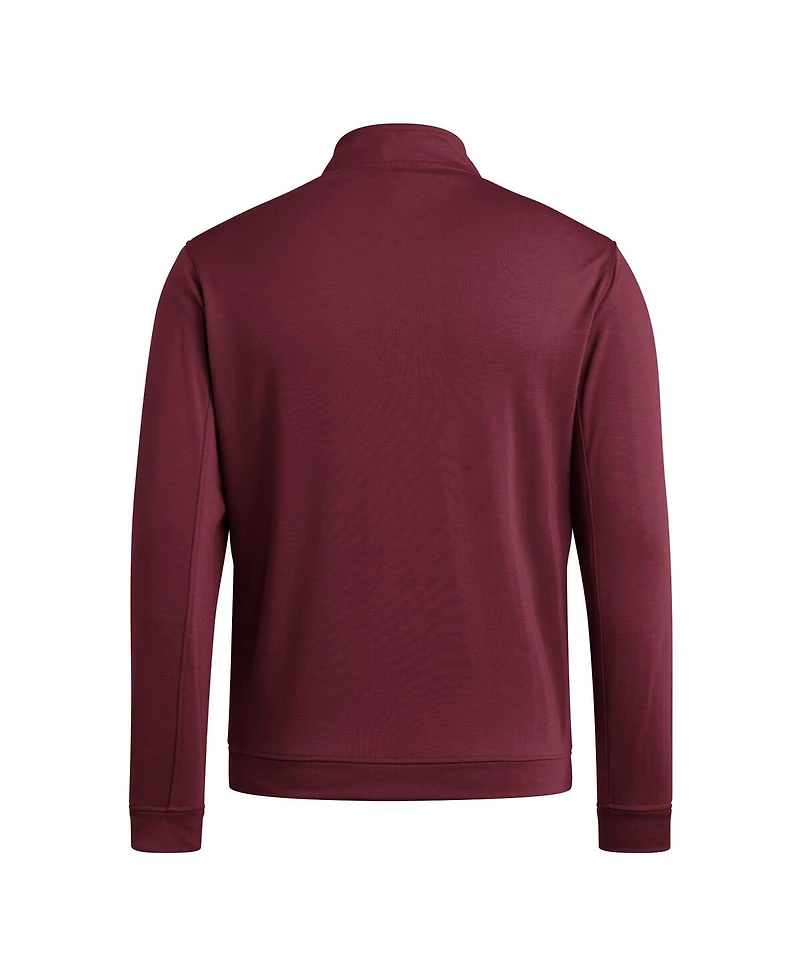 Adidas Men's Maroon Mississippi State Bulldogs Elevated Tri-Blend Quarter-Zip Pullover Sweatshirt