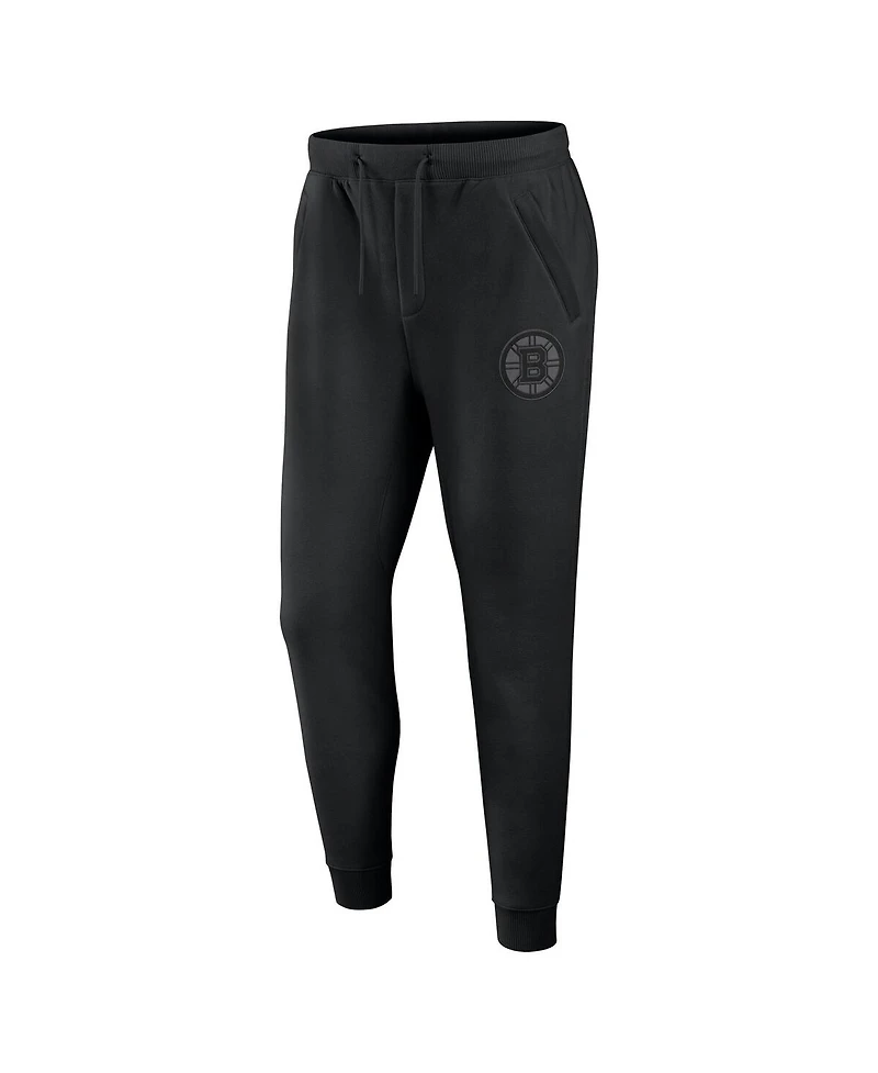Fanatics Men's Black Boston Bruins Authentic Pro Road Fleece Sweatpants