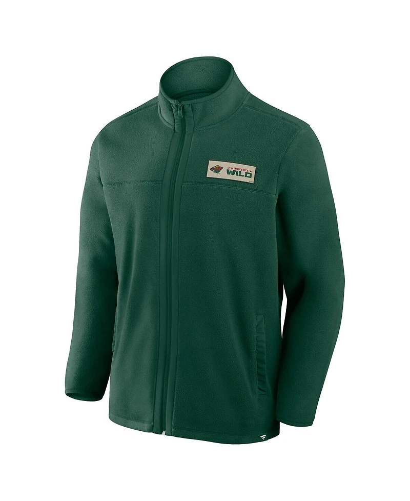 Fanatics Men's Green Minnesota Wild Home Ice Fleece Full-Zip Jacket