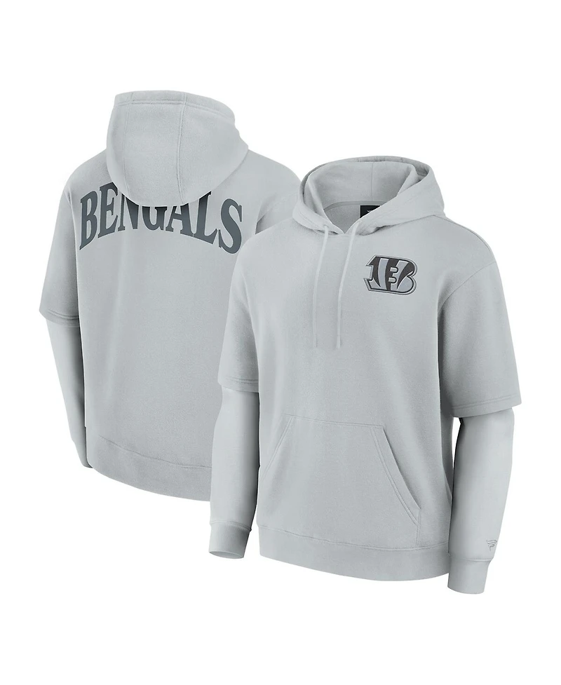 Fanatics Men's and Women's Gray Cincinnati Bengals Sleek Elements Pullover Hoodie