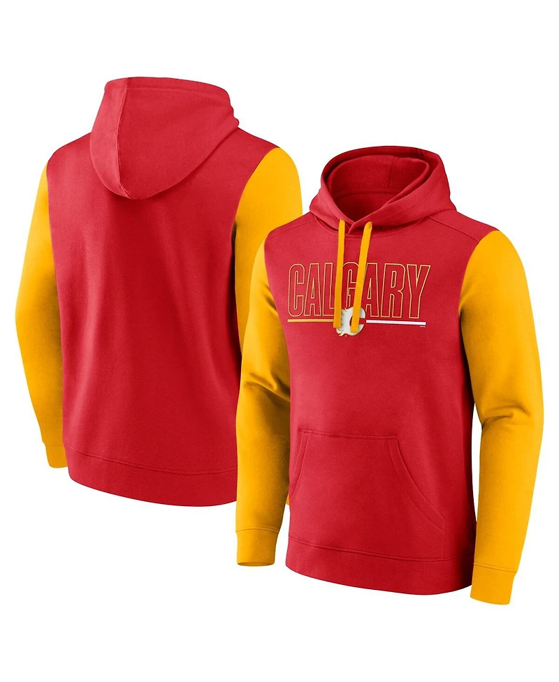 Logo Athletic Men's Red Calgary Flames Deliver Fleece Pullover Hoodie