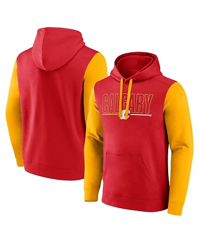 Logo Athletic Men's Red Calgary Flames Deliver Fleece Pullover Hoodie