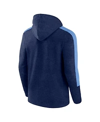 Fanatics Men's Heather Navy Tennessee Titans Gains Full-Zip Hoodie