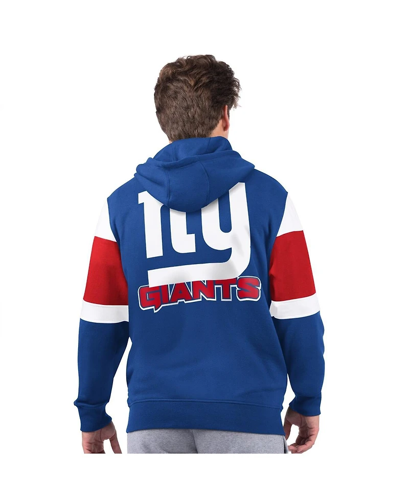 Starter Men's Royal New York Giants Extreme Logo Full-Zip Hoodie