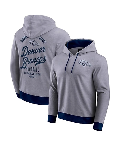 Darius Rucker Collection by Fanatics Men's Navy Denver Broncos Tonal Knit Pullover Hoodie