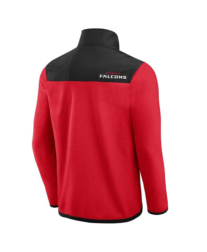 Darius Rucker Collection by Fanatics Men's Red Atlanta Falcons Colorblock Polar Fleece Full-Zip Jacket