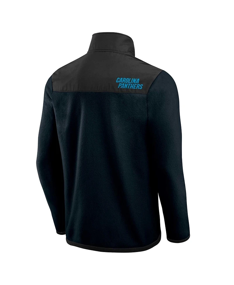 Darius Rucker Collection by Fanatics Men's Black Carolina Panthers Colorblock Polar Fleece Full-Zip Jacket