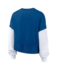 Nike Women's Royal Indianapolis Colts Oversized Color-Block Pullover Sweatshirt