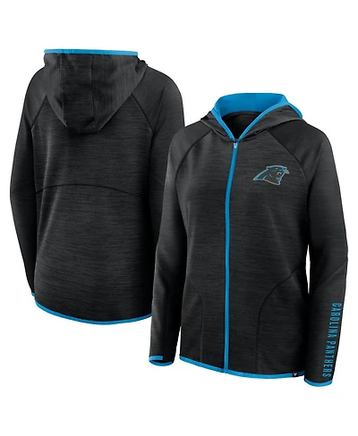 Fanatics Women's Black Carolina Panthers Redzone End Around Pass Raglan Full-Zip Hoodie