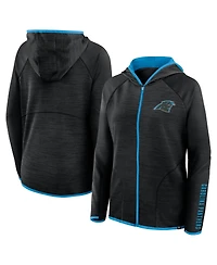 Fanatics Women's Black Carolina Panthers Redzone End Around Pass Raglan Full-Zip Hoodie