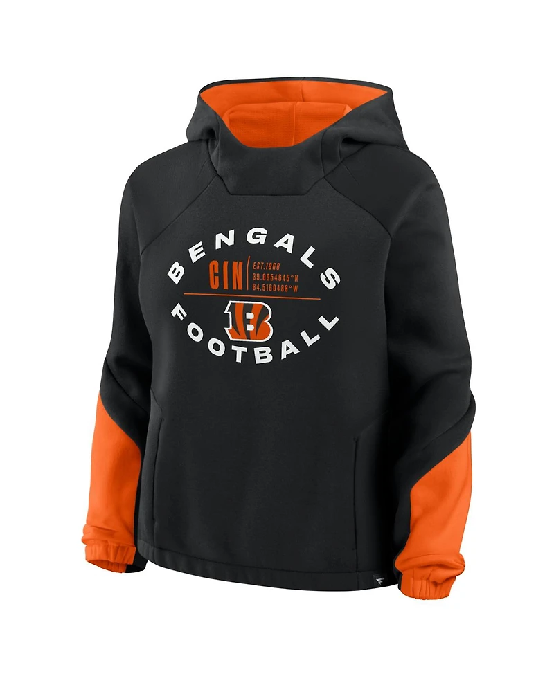 Fanatics Women's Black Cincinnati Bengals Oversized Redzone Bubble Screen Pullover Hoodie
