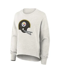 Fanatics Women's Heather Gray Pittsburgh Steelers Oversized Hometown Pullover Sweatshirt