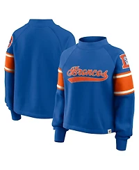 Fanatics Women's Royal Denver Broncos Oversized Hometown Toss Sweep Mock Neck Pullover Hoodie