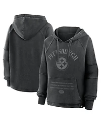 Fanatics Women's Black Pittsburgh Steelers Oversized Raglan Gridiron Hoodie