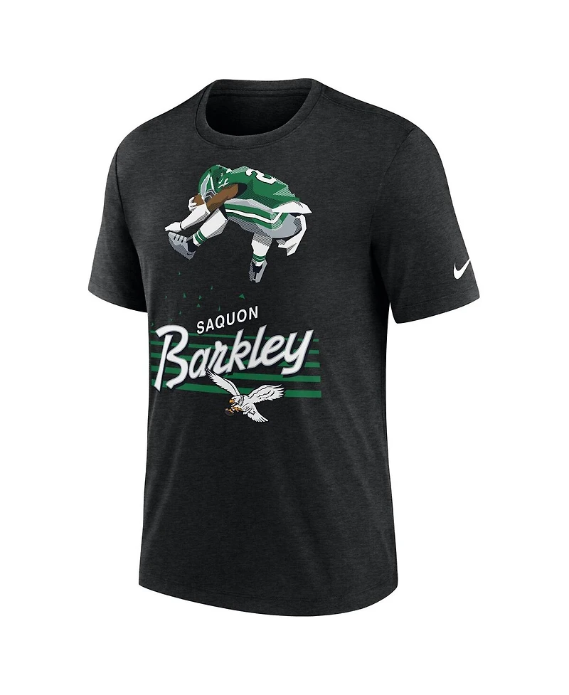Nike Men's Saquon Barkley Heather Black Philadelphia Eagles Player Graphic T-Shirt