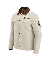 Darius Rucker Collection by Fanatics Men's Tan Dallas Cowboys Midweight Canvas Full-Button Jacket