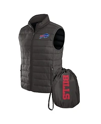 Darius Rucker Collection by Fanatics x Nfl Men's Gray Buffalo Bills Packable Full-Zip Vest with Travel Bag