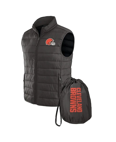 Darius Rucker Collection by Fanatics x Nfl Men's Black Cleveland Browns Packable Full-Zip Vest with Travel Bag