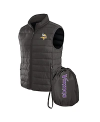 Darius Rucker Collection by Fanatics x Nfl Men's Gray Minnesota Vikings Packable Full-Zip Vest with Travel Bag