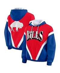 Wear by Erin Andrews Women's Red/Royal Buffalo Bills Plus Retro Crinkle Full-Zip Windbreaker Jacket