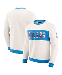 Darius Rucker Collection by Fanatics Men's Cream Tennessee Titans Colorblock Crewneck Sweatshirt