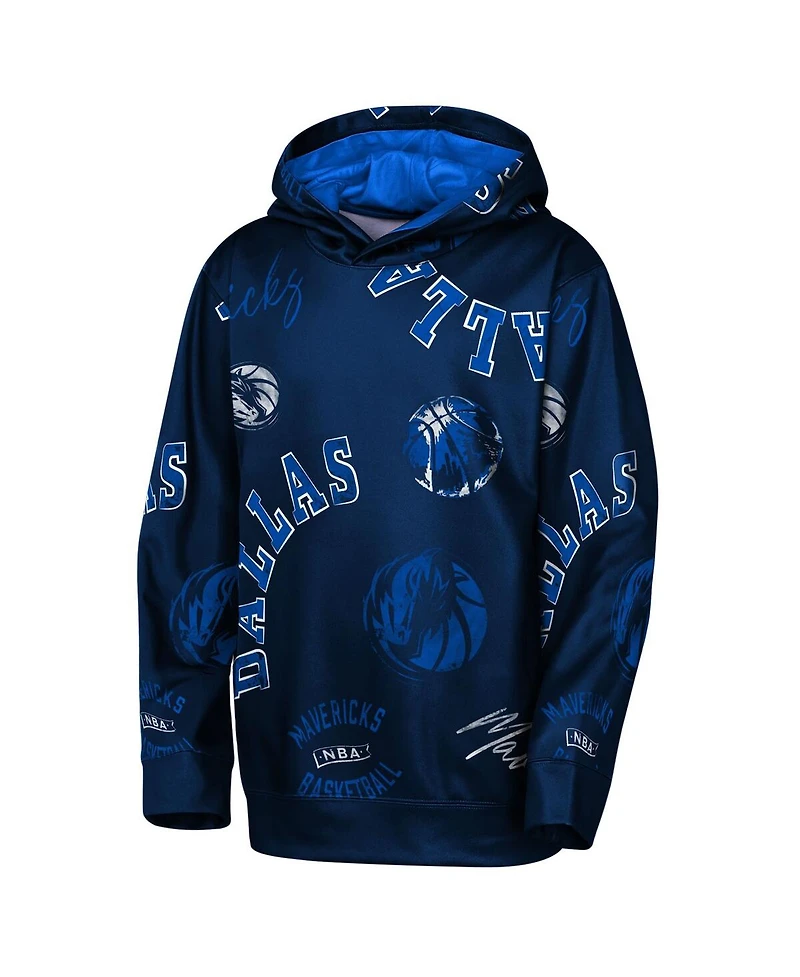 Outerstuff Big Boys and Girls Navy Dallas Mavericks Moving Violation Hoodie