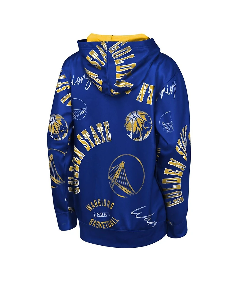 Outerstuff Big Boys and Girls Royal Golden State Warriors Moving Violation Hoodie