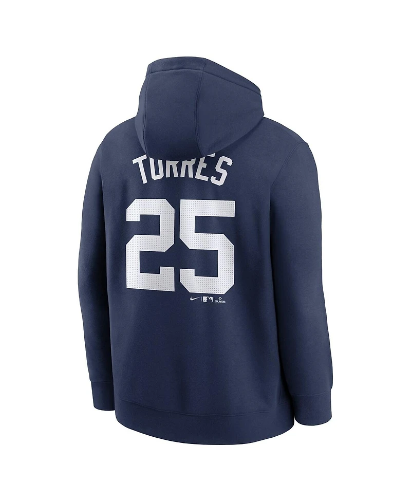 Nike Men's Gleyber Torres Navy Detroit Tigers Player Name Number Club Fleece Pullover Hoodie