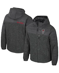 Colosseum Men's Charcoal Nc State Wolfpack Nightman Full-Zip Hoodie Puffer Jacket