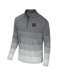 Colosseum Men's Gray Notre Dame Fighting Irish Ai Striped Mesh Quarter-Zip Raglan Windshirt Jacket